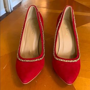 LILIAANA Red Chained Heels